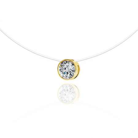 Златно колие с корда и камък