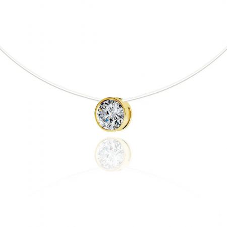 Златно колие с корда и един камък