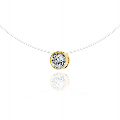 Златно колие с корда и камък