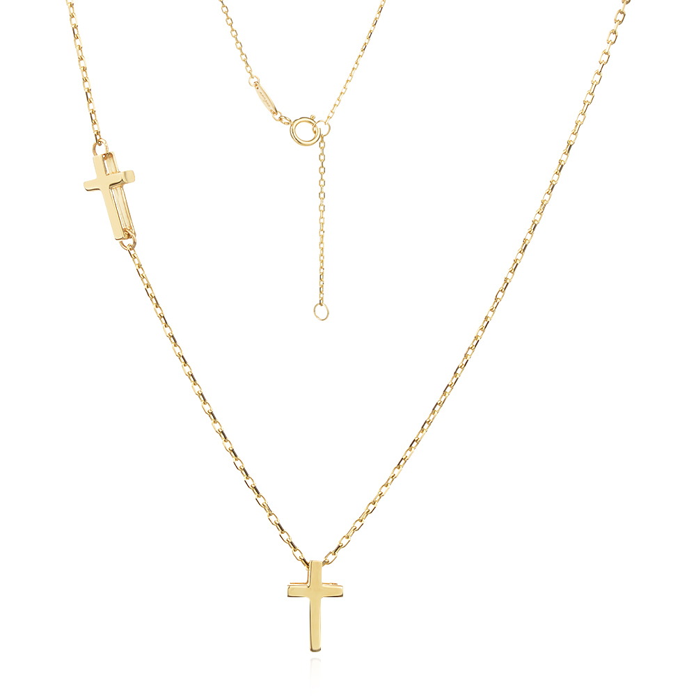 Златно колие Двоен кръст