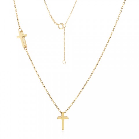 Златно колие Двоен кръст