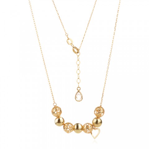 Златно колие Heart Beads