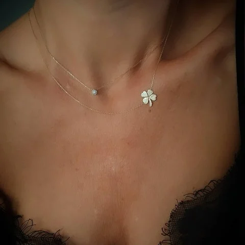 Златно колие Clover Glow