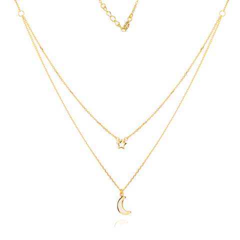 Златно двойно колие Starry night