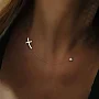 Златно колие кръст и циркон