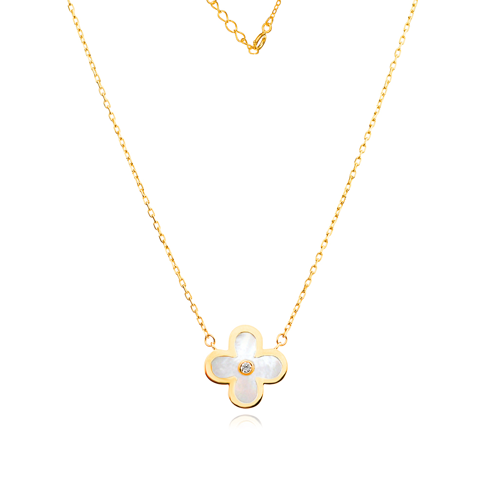 Златно колие Pearl Clover