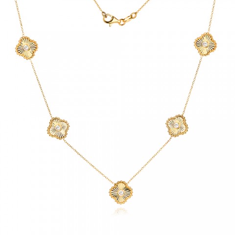 Златно колие Diamond Clover