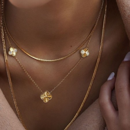 Златно колие Diamond Clover