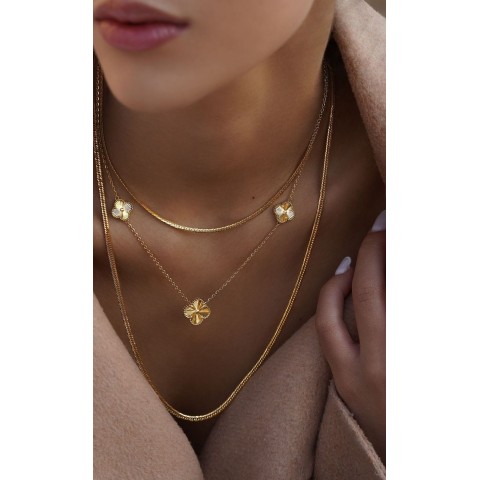 Златно колие Diamond Clover