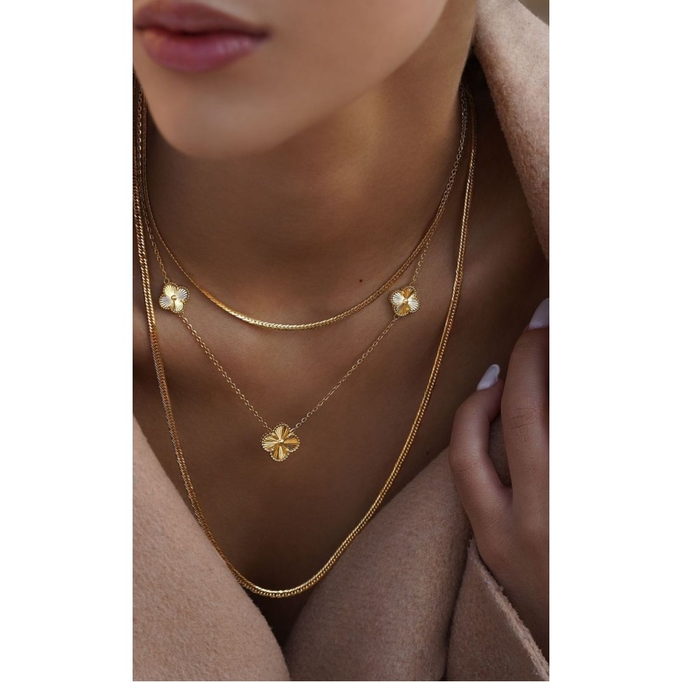 Златно колие Diamond Clover