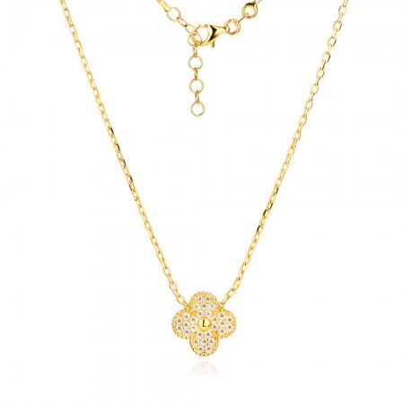 Златно колие Stones Clover