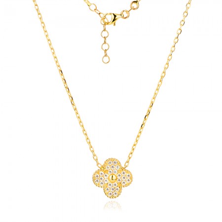 Златно колие Stones Clover