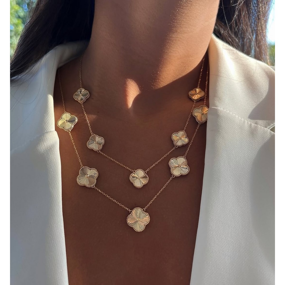 Златно колие Max Large Diamond Clover