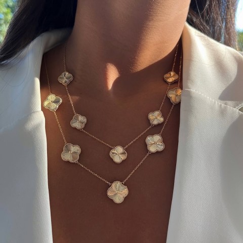 Златно колие Max Large Diamond Clover