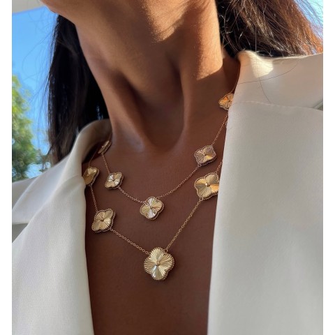 Златно колие Max Large Diamond Clover