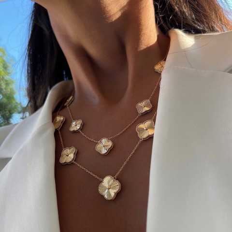 Златно колие Max Large Diamond Clover