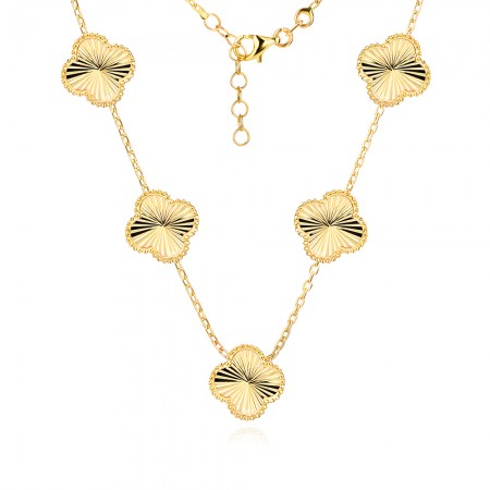 Златно колие Max Large Diamond Clover