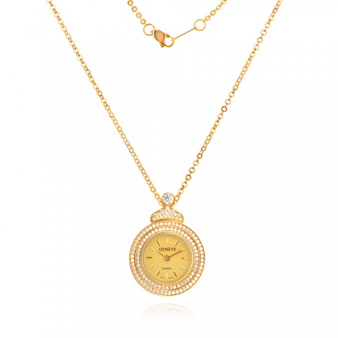 Златно колие часовник Golden Time 