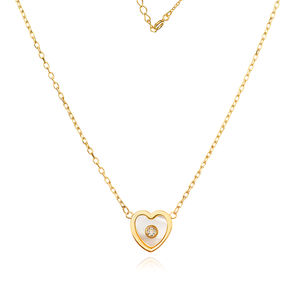 Златно колие с Pearl Heart