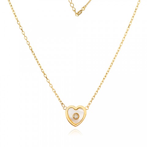 Златно колие с Перлено сърце