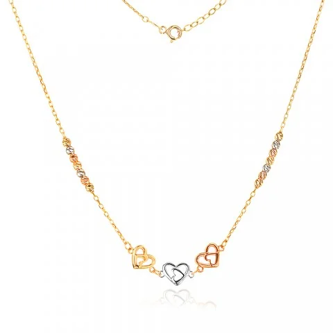 Златно колие Two hearts