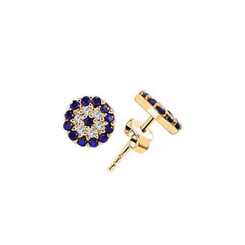 Златни обеци Blue eye