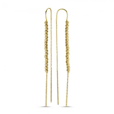 Златни обеци с Диамантирани топчета