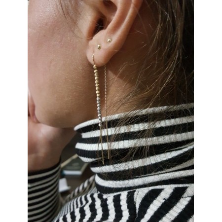 Златни обеци с Диамантирани топчета