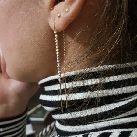 Златни обеци с Диамантирани топчета