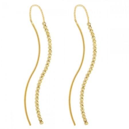 Златни обеци с Диамантирани Топчета