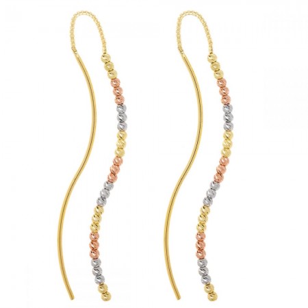 Златни обеци с Диамантирани Топчета