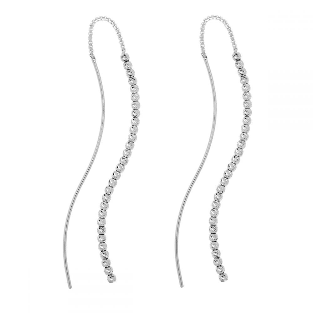 Златни обеци с Диамантирани Топчета