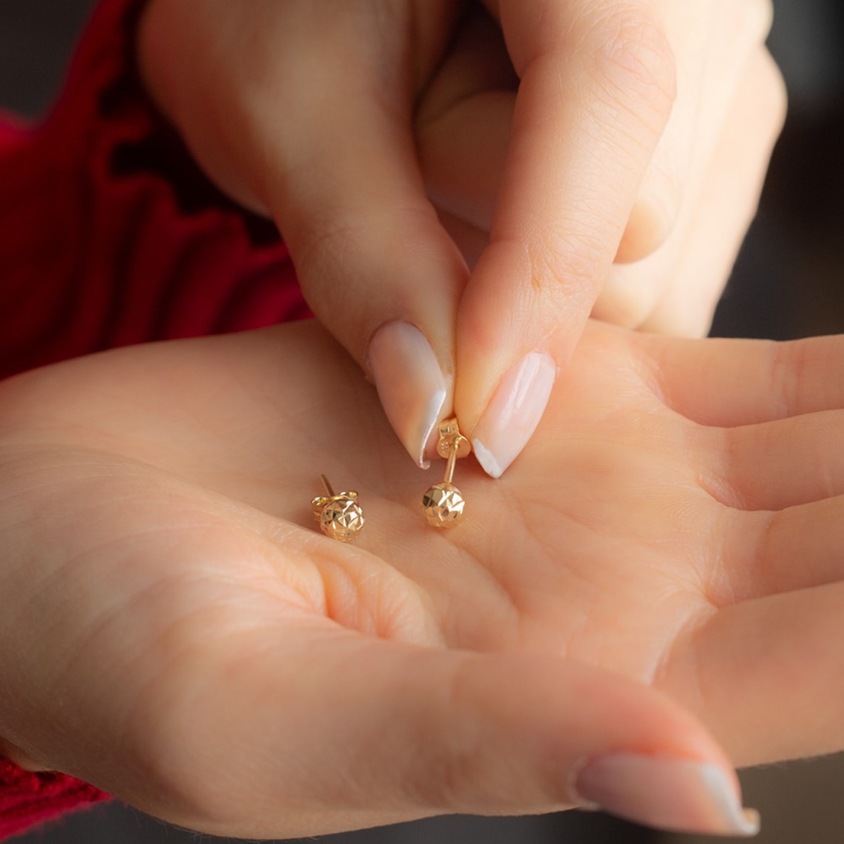 Златни обеци Топче Dia