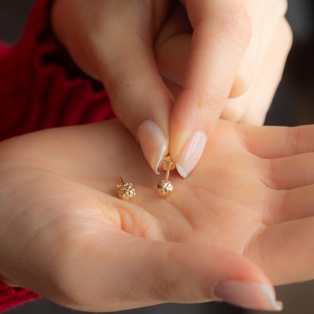 Златни обеци Топче Dia