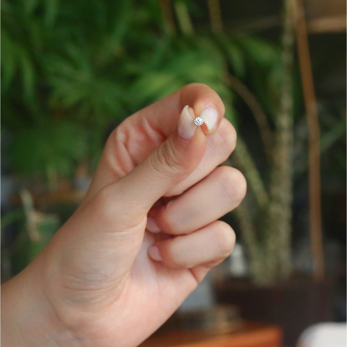 Златни обеци Flower Stone 