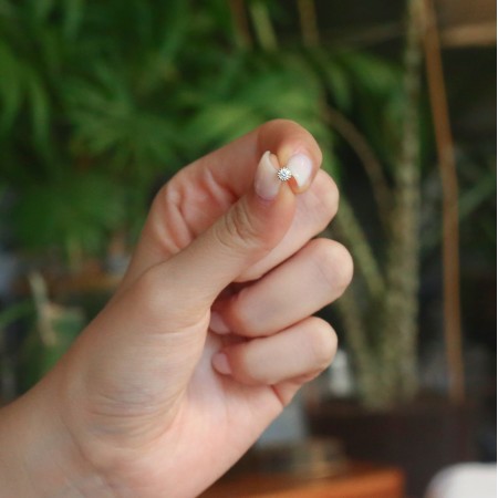 Златни обеци Flower Stone 