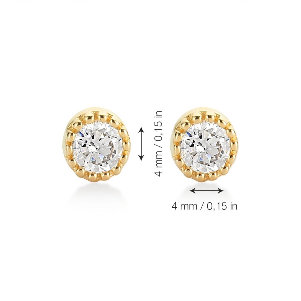 Златни обеци Flower Stone 