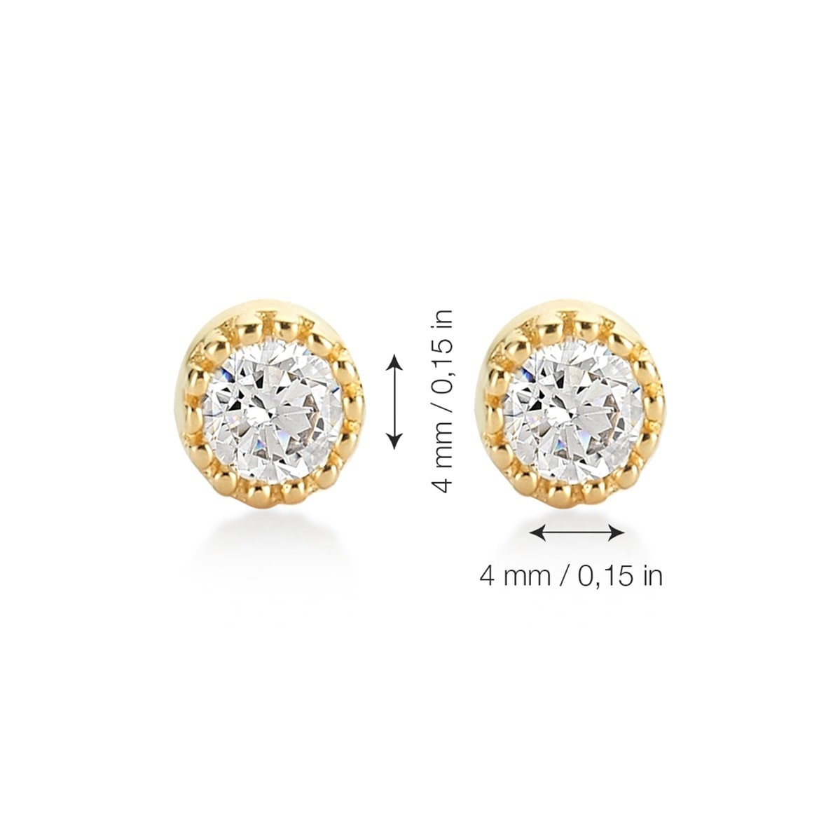 Златни обеци Flower Stone 