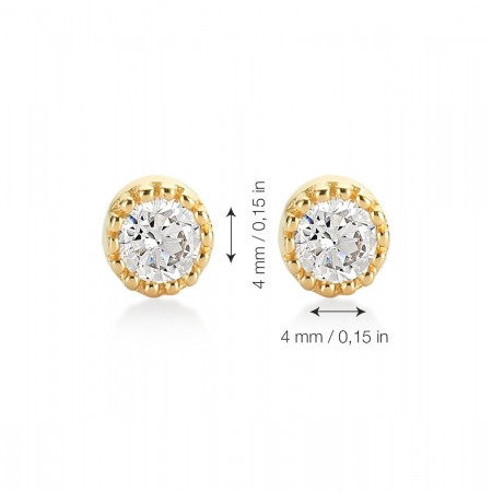 Златни обеци Flower Stone 