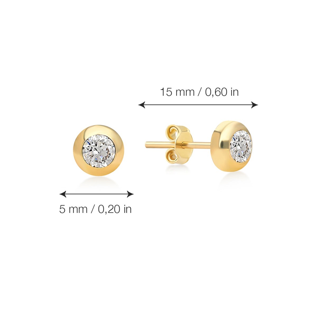 Златни обеци Oval Stone 