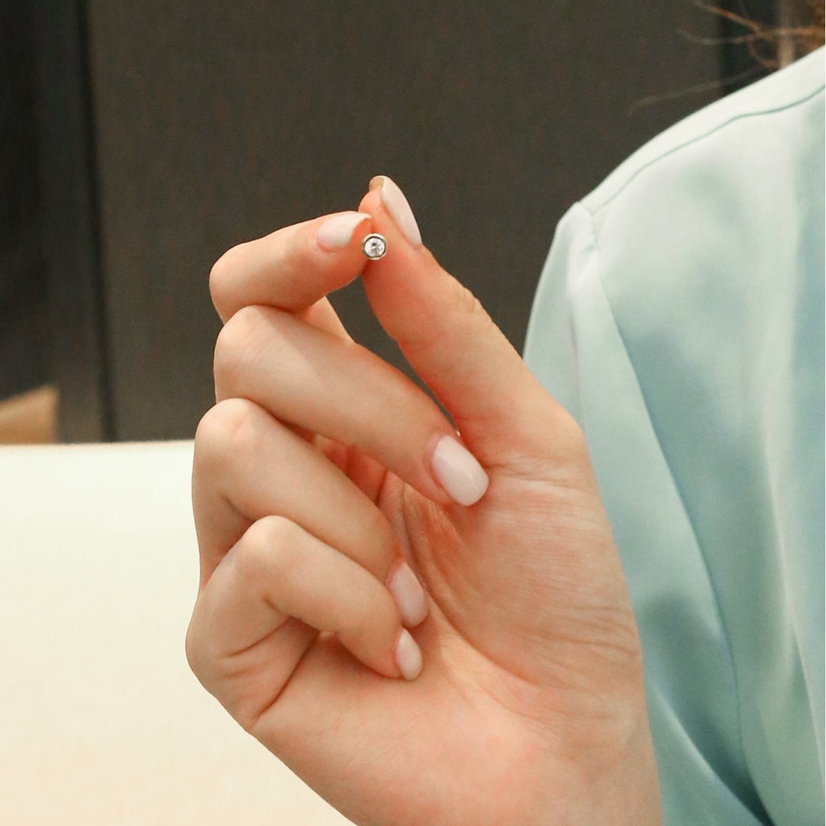 Златни обеци Oval Stone 