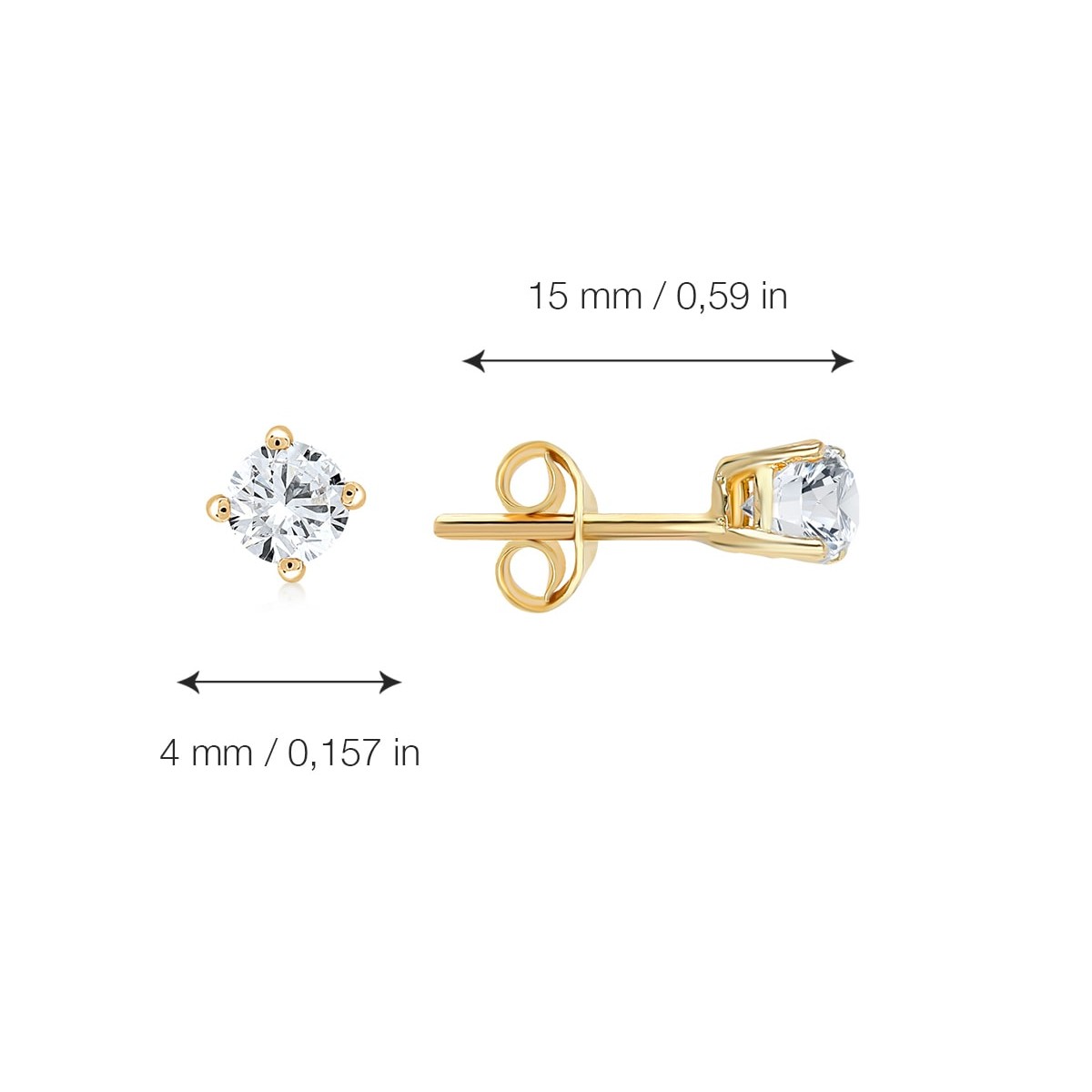 Златни обеци Four Stone  