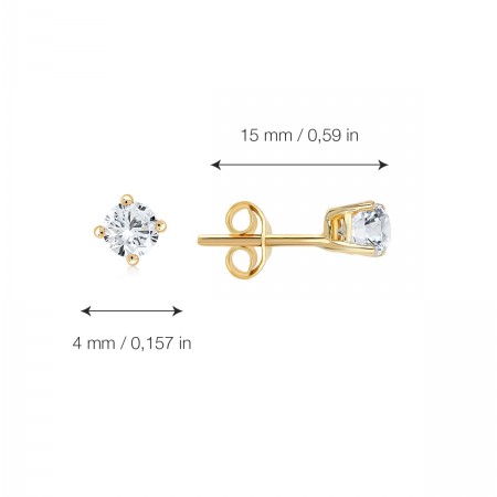 Златни обеци Four Stone  