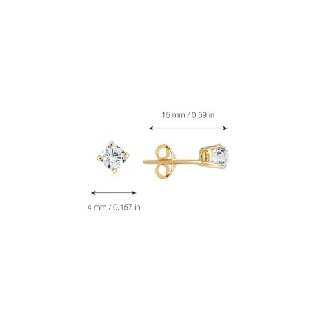 Златни обеци Quartet Stone
