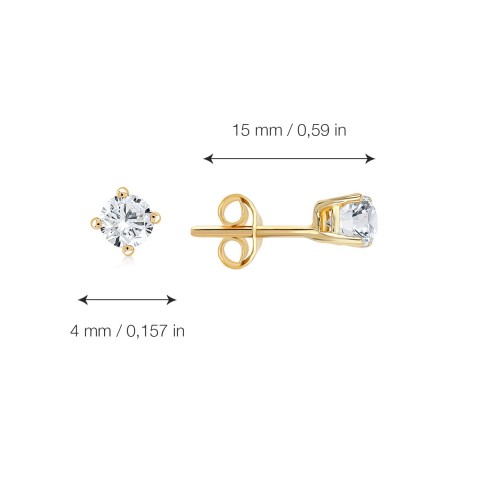 Златни обеци Quartet Stone