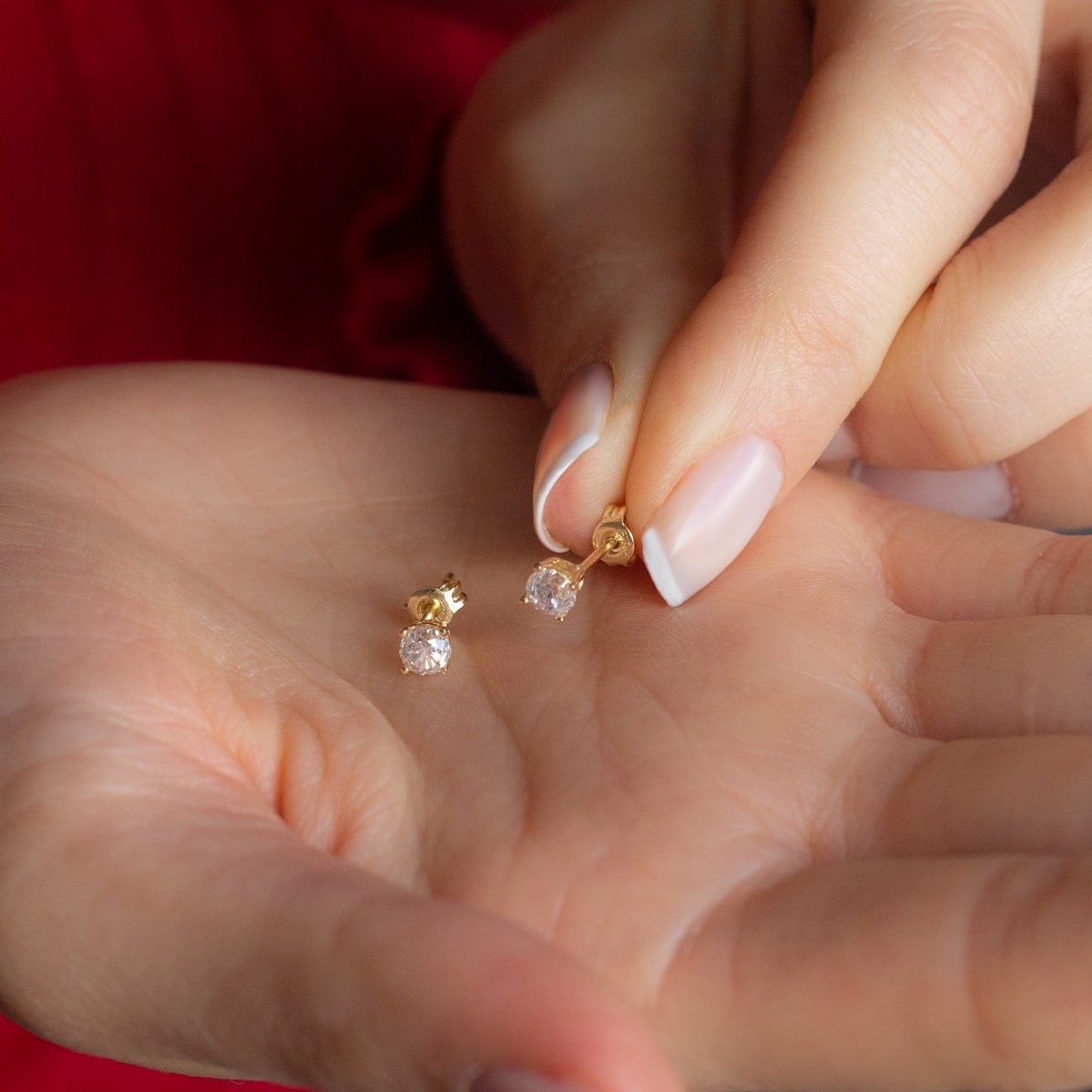 Златни обеци Four Stone  