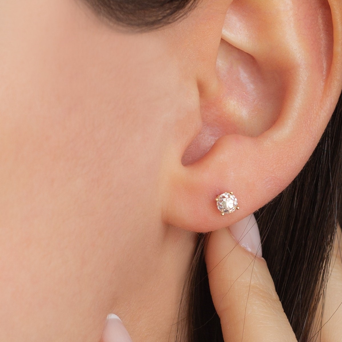 Златни обеци Four Stone  