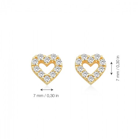 Златни обеци Heart