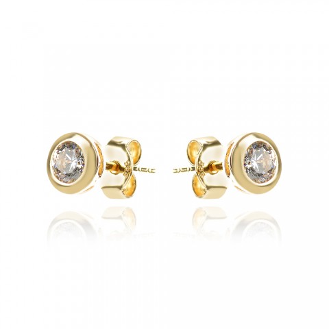 Златни обеци Single Stone Earrings