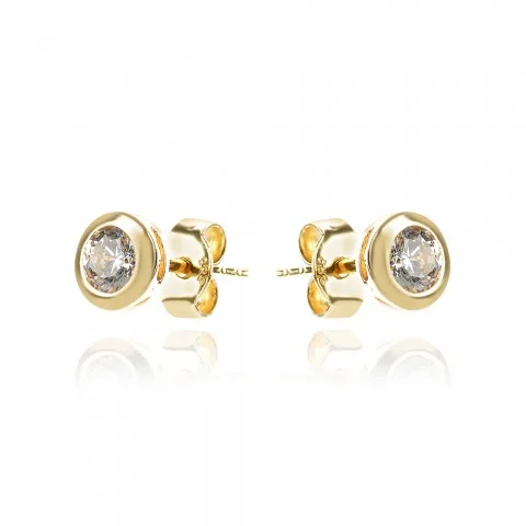 Златни обеци Single Stone Earrings